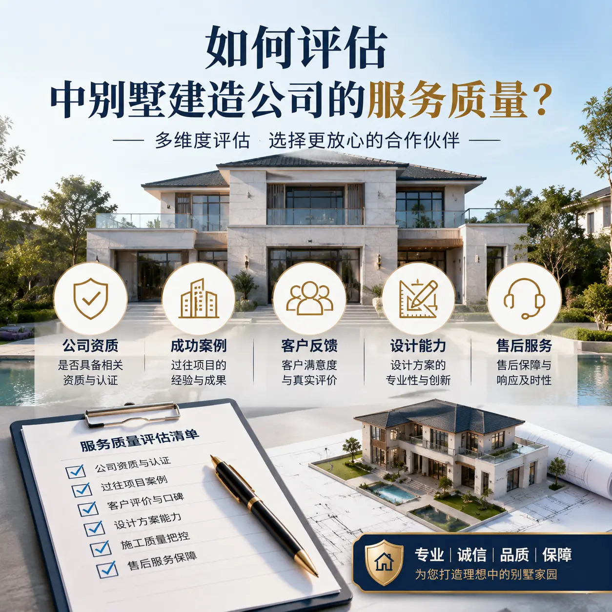 如何评估 播州 中别墅建造公司的服务质量？